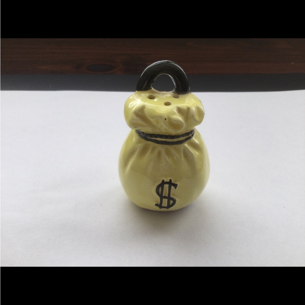 Vintage 1940's Money Bag Salt Shaker. Has original cork.